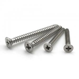 China Stainless Steel Cross Head Concrete Screw M8 Flat Head Wood Self Tapping Screws factory