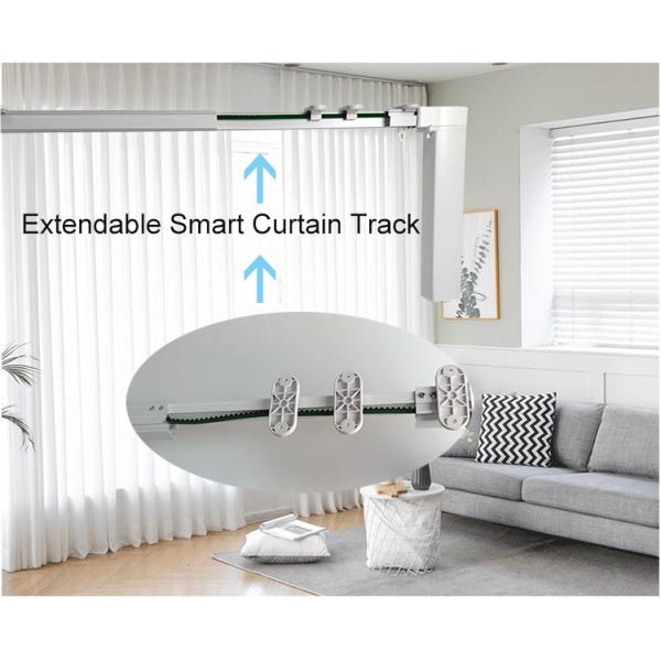 2.5-4.35m Extendable Curtain Track Tuya Adjustable Ceiling Curtain Track