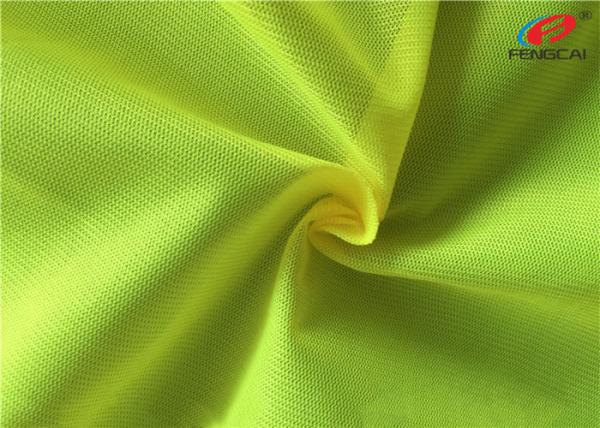 China Bright Yellow 100% Polyester Fluorescent Material Fabric For Garment factory