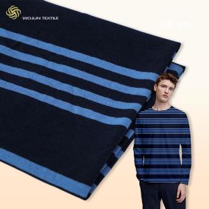 China Smooth Striped Cotton Jersey Fabric Yarn Dye Plain Sweat Absorbing Material factory