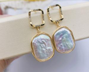 China Natural Baroque Pearl Earring Hot Irregular Pearl Earrings for Women Baroque Simulated Pearl Charms Statement Earrings on sale