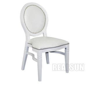 China Hotel Lobby Wedding Hall Chairs Bride And Groom Stackable White Table on sale