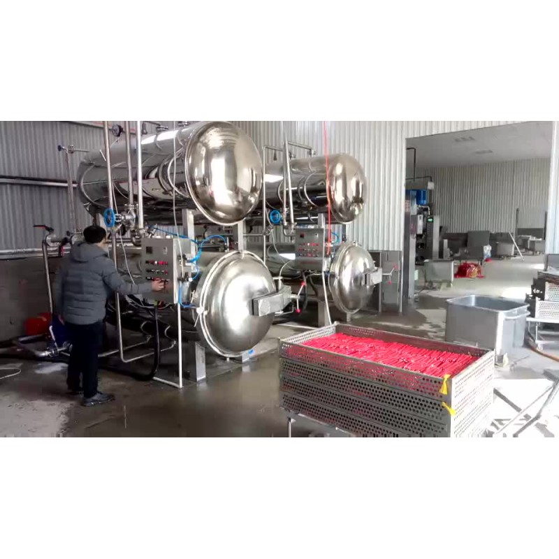 Horizontal Structure Water Spray Type Sterilization Retort for Packaged Food & Canned Food