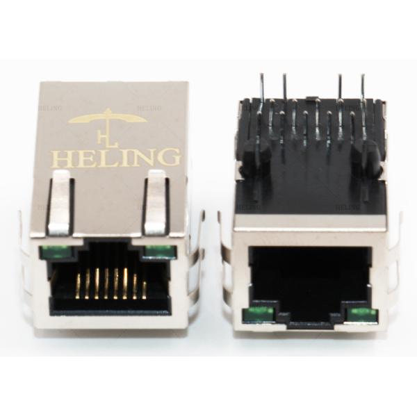 Right Angle PoE RJ45 Connector R / A , PCB Mount RJ45 Ethernet Jack For NICs