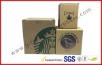 Brown Corrugated Cardboard Boxes / Corrugated Moving Boxes For Cup Package ,