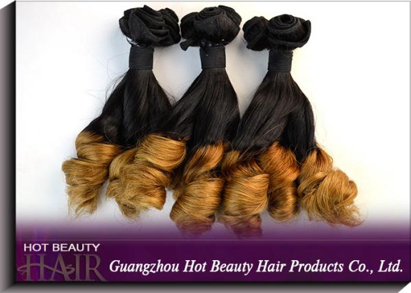 China Grade 7A Colored Human Hair Extensions , Spring Curl Virgin Brazilian Hair OEM ODM factory