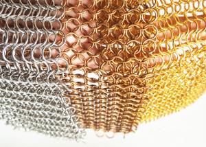 China Stainless Steel metal Ring mesh For Facades, Copper Metal Chainmail Ring Curtain on sale