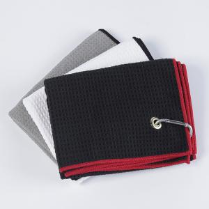 China Easy Carrying Black Microfiber Golf Towel Microfiber Waffle Weave Microfiber Towels on sale