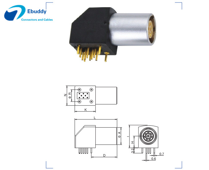 Lemo EPG 1B 4 Pin PCB Socket Push Pull Circular Connector For Panel Mounting Using