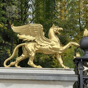 Buy cheap Bronze Griffin Statue Gold Brass Legendary Animals Metal Garden Sculptures Large from wholesalers