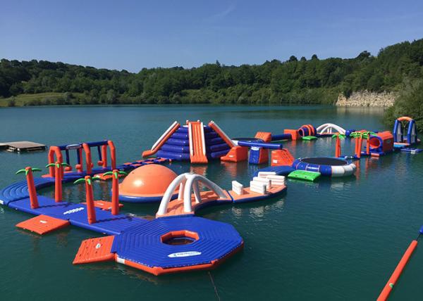 China 3 Layers Leak - Proof Inflatable Water Park Equipment With Slide Game factory