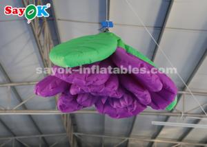 China Purple 2m Inflatable Lighting Decoration Hanging Rose Flower For Lobby Stage Decor factory