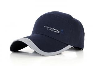 China 6 Panel Dark Blue Navy Blue Baseball Cap , Modern Style Custom Baseball Hats on sale