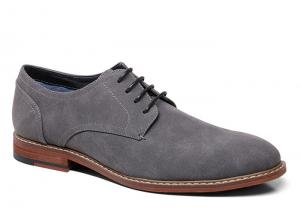 China Suede Leather Flat Casual Shoes , Handmade Grey Mens Leather Driving Shoes on sale