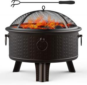 China Backyard Garden Stove Charcoal Barbeque Pits With Spark Screen Cover on sale