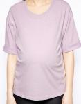 blank plus size maternity t shirt with rolled sleeves for pregnance woman