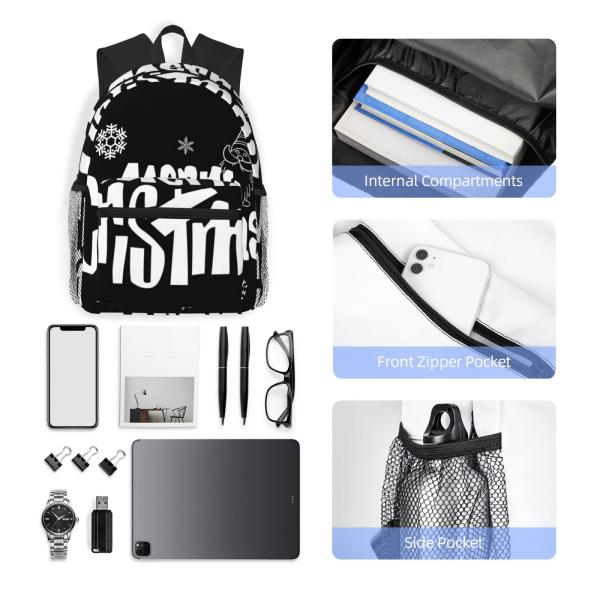 Lightweight Custom Print School Bags with 600D Polyster Interior Compartment Capacity