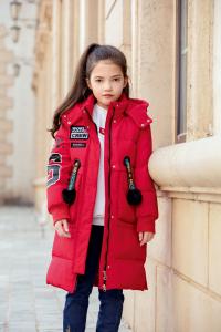 China Bilemi Long Hooded Outerwear Kids Down Jacket Winter Jacket For Girls factory
