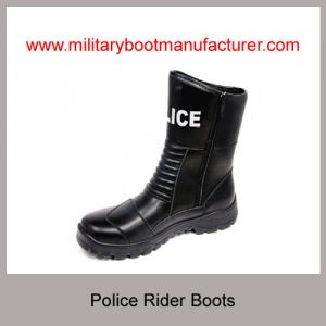 China Wholesale China Military Grade Police Officer Rider Boots With Full Grain NAPPA Leather PU Rubber Dual Density Outsole on sale