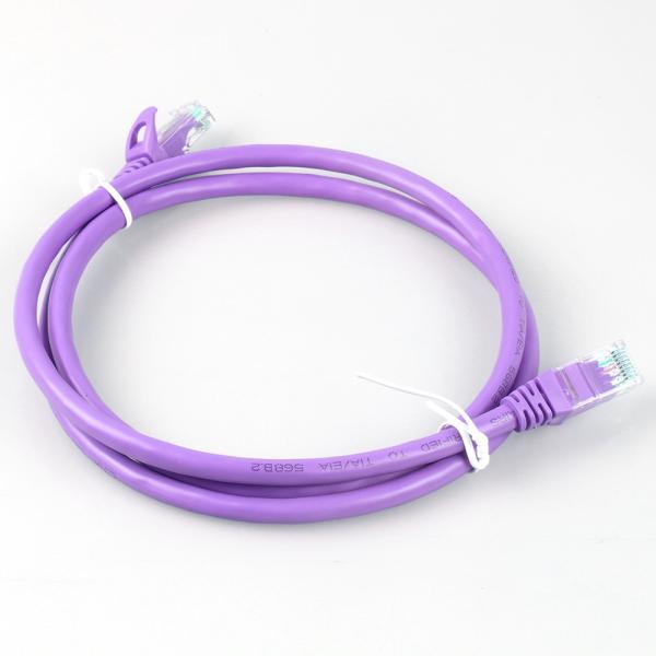 Rj45 Purple Cat6a Patch Cord HDPE Insulation For Network LED Display