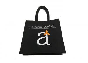 China Black Recycle Eco Fabric Custom Tote Bag 26*26cm Small Size Shopping Bag on sale