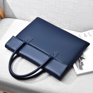 China Mens Women Dell Laptop Portfolio Bag Luxury Business Classic Leather Computer Bag factory
