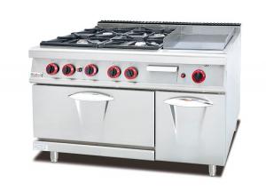 China Multi-Functional Western Kitchen Equipment Gas Range With Griddle / Grill Combination factory