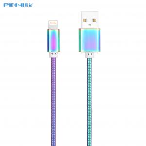 China 3A Metal Spring Lightning USB Cable Micro USB 2.0 For IPhone ROHS factory