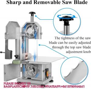 China Electric Meat Bone Saw 750W Band Saw Commercial Meat Saw For Butcher Cutting Frozen Meat Into Slice Bandsaw Machine factory