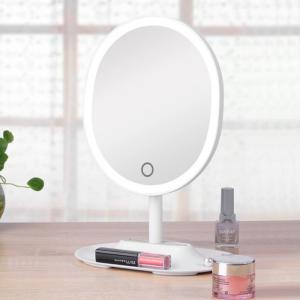 China Original Manufacturer Touch Sensor Switch Single Sides Oval Shaped Soft Lights Led Lighted Makeup Mirror factory