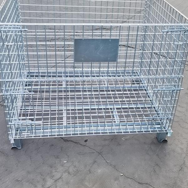 Space Saving Galvanized Metal Wire Mesh Cages Foldable 500KG-1000KG Load Capacity