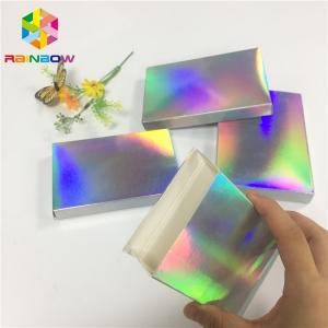 China Rectangle Folding Hologram Paper Packaging Box For Cosmetics Eyelash Brush Facial Mask on sale