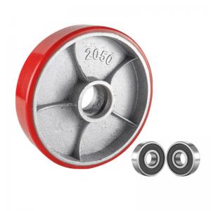 China Cast Iron Pallet Jack Wheels 200*50mm 8 Inch Polyurethane Wheels on sale