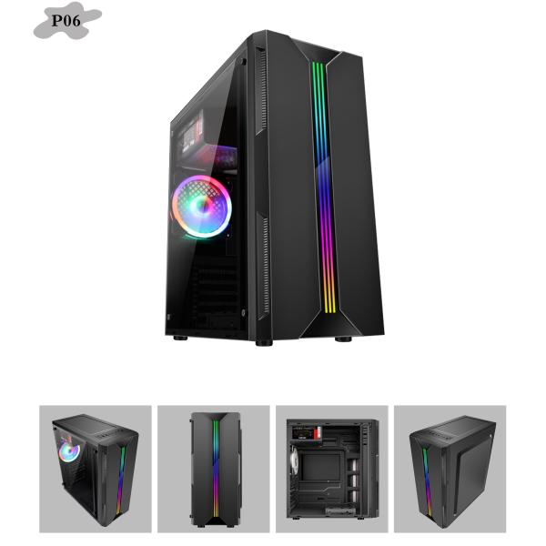 Micro ATX cpu Computer Cabinet RGB Light 12CM With Full Acrylic Panel