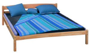 China modern double bed pine wood factory