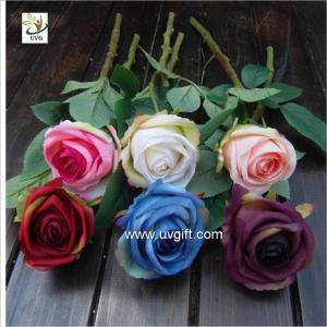 China UVG FRS65 colorful silk fake rose flower for wedding table centerpiece arrangements factory