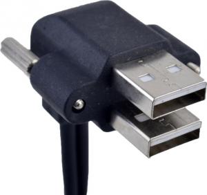 China Right Angle USB Cable With Screw Dual 90 Degree USB CE Approved factory