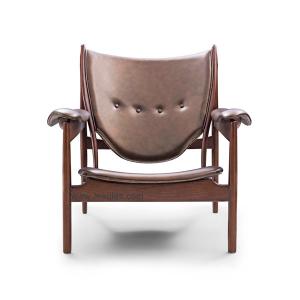 China Vintage Classic American Style Solid Wood Antique Leather Armchair,Upholstered with synthetic leather. on sale