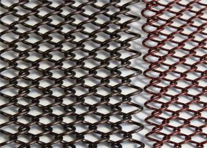 China Bronze Color Decorative Wire Mesh , Decorative Metal Curtains Long Use Life factory
