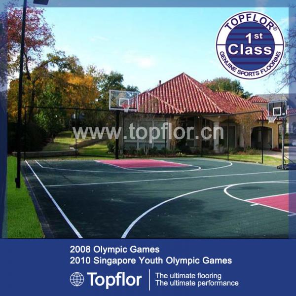 China PP/PVC interlocking sports flooring for indoor/outdoor sports court factory