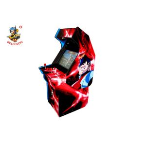 China Red Upright Arcade Machine Full Angle Screen For Shopping Mall factory