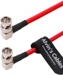 China 12G BNC-Coaxial-Cable Alvin'S Cables HD SDI BNC Male To Male L-Shaped Original Cable For 4K Video Camera 1M Red on sale
