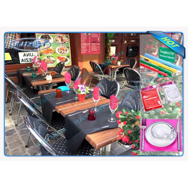 Blue / Red Polypropylene Non Woven Tablecloth , Custom Table Runner 50cm Width