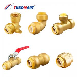 China Hot Cold Water Pex Push Fittings Lead Free Quick Connect Brass Fittings PN10 PN16 factory