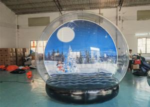 China Customized Backdrop Inflatable Giant Snow Globe Christmas Inflatable Human Size Snow Globe With Air Blower factory