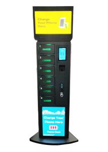 China Electronic Password Lock Commercial Cell Phone Charging Stations Big Touch Screen Advertising Function factory