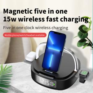 China Multifunctional Qi Alarm Table Clock With Wireless Charger  5 In 1 factory