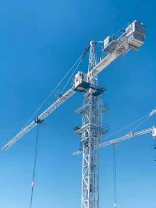 China Topkit Jib 50 Meters 6ton Construction Tower Crane With Telescoping Cage on sale