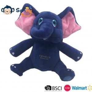 China 20cm Soft Blue Plush Baby Elephant Toy W/ Pink Ears For Home Decoration & Family Fun factory