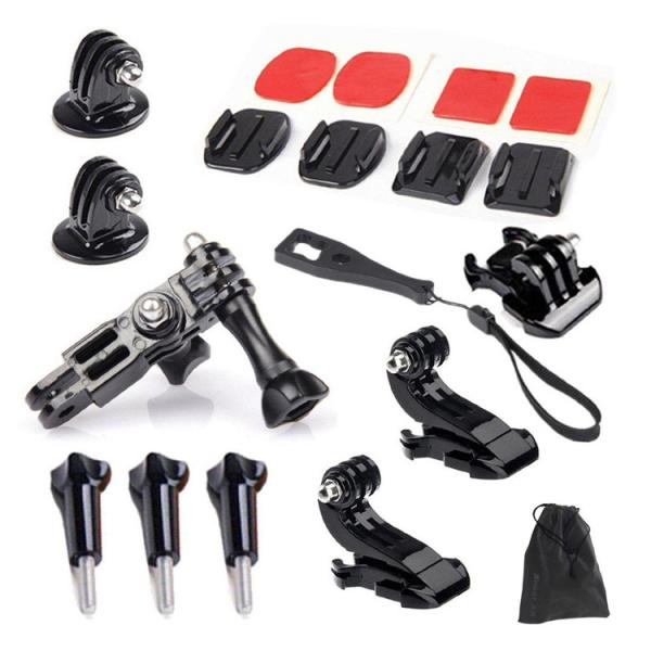 GoPro Accessories Set 3 Way Adjust Arm Tripod Mount Adapter Quick Base For SJCAM SJ4000 SJ6000 GoPro 4 3 Xiaomi Yi 4K